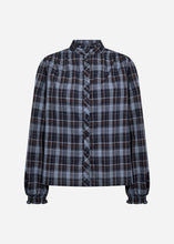 Load image into Gallery viewer, Soya Concept  Navy Brown Plaid Blouse
