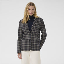 Load image into Gallery viewer, Part Two Vineke Blazer Navy Plaid Print
