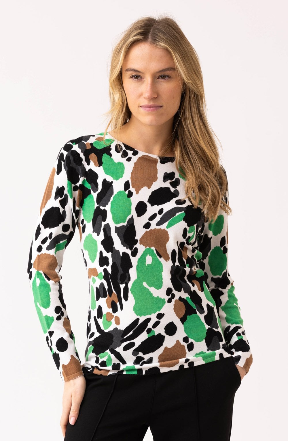 Marble Print Knit Green