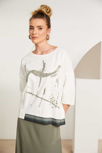 SS25 Naya Print Top Cream