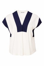 Load image into Gallery viewer, SS25 Naya Contrast Top Navy
