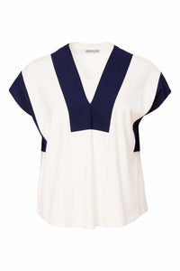 SS25 Naya Contrast Top Navy