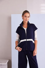 Load image into Gallery viewer, Naya High Neck Zip Top Navy
