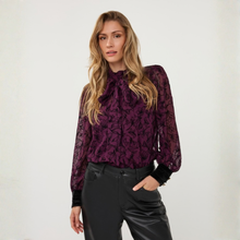 Load image into Gallery viewer, Esqualo Flock Pussybow Blouse
