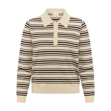 Load image into Gallery viewer, Part Two Channan Polo Knit Mole Stripe
