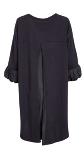 Naya Curved Hemline Tunic With Contrast Ruched Cuff