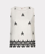 Load image into Gallery viewer, Esqualo Black Embroidery Linen Top
