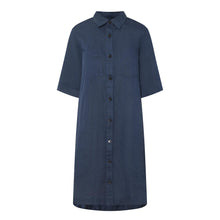 Load image into Gallery viewer, Part Two Sardiae Navy Linen Dress
