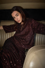 Load image into Gallery viewer, Soya Concept Sequin Top Chocolate Brown
