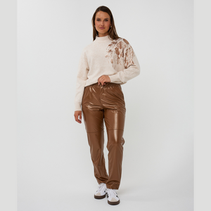 Esqualo Funnel Neck Knit with Shoulder Detail