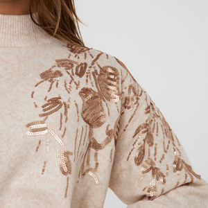 Esqualo Funnel Neck Knit with Shoulder Detail