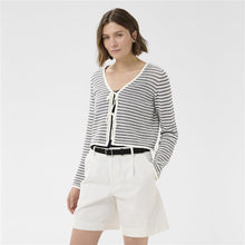 Load image into Gallery viewer, Part Two Rosefina Cardigan Navy Stripe
