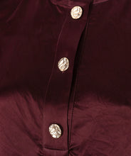 Load image into Gallery viewer, Esqualo Merlot Hammered Satin Look Blouse
