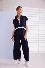 Load image into Gallery viewer, Naya High Neck Zip Top Navy
