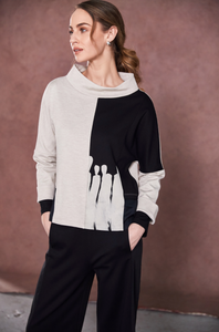 Naya Two Tone Funnel Neck Top