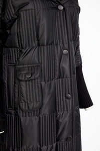 Naya Padded Hood Coat with Ribbed Collar