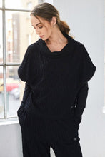 Load image into Gallery viewer, Naya Embossed Knit Top with Collar &amp; Side Zip Detail

