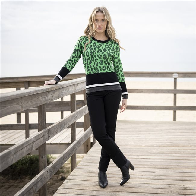Marble Animal Print with contrast hem & cuff