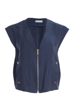 Load image into Gallery viewer, Naya Linen Look Waist Coat Zip Detail

