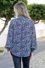 Load image into Gallery viewer, Marble Teal Blouse Fan back
