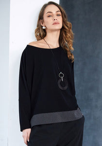 Naya Top with Contrast Hem
