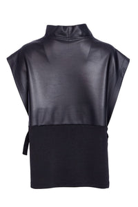 Naya Leatherette Top with Tie Side Detail