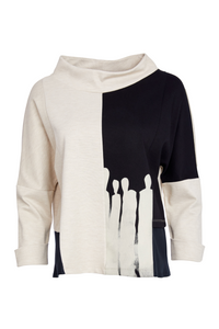Naya Two Tone Funnel Neck Top