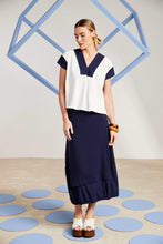 Load image into Gallery viewer, SS25 Naya Contrast Top Navy

