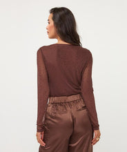 Load image into Gallery viewer, Esqualo Long Sleeve Mesh Top with Gemstones
