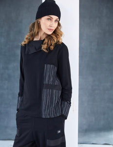 Naya Contrast  Zip Collar Top