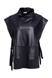 Naya Leatherette Top with Tie Side Detail