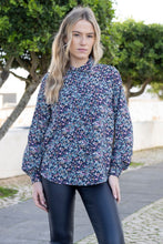 Load image into Gallery viewer, Marble Teal Blouse Fan back
