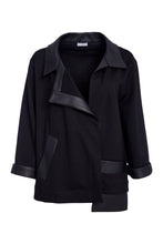 Load image into Gallery viewer, Naya Wrap Jacket with Leatherette Collar
