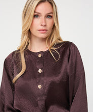Load image into Gallery viewer, Esqualo Brown Gold Button Blouse

