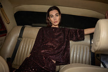 Load image into Gallery viewer, Soya Concept Sequin Top Chocolate Brown
