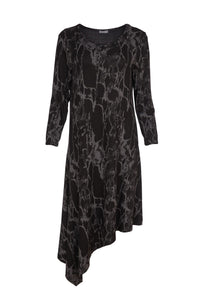 Outlet Naya Print Angle Hem Dress