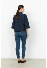 Load image into Gallery viewer, Soya Concept Cropped Navy Shirt

