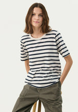 Load image into Gallery viewer, Part Two Ratani Navy White Stripe
