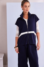 Load image into Gallery viewer, Naya High Neck Zip Top Navy
