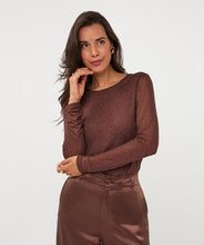 Load image into Gallery viewer, Esqualo Long Sleeve Mesh Top with Gemstones
