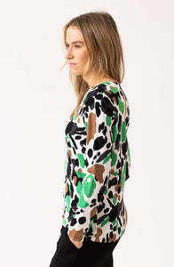 Marble Print Knit Green