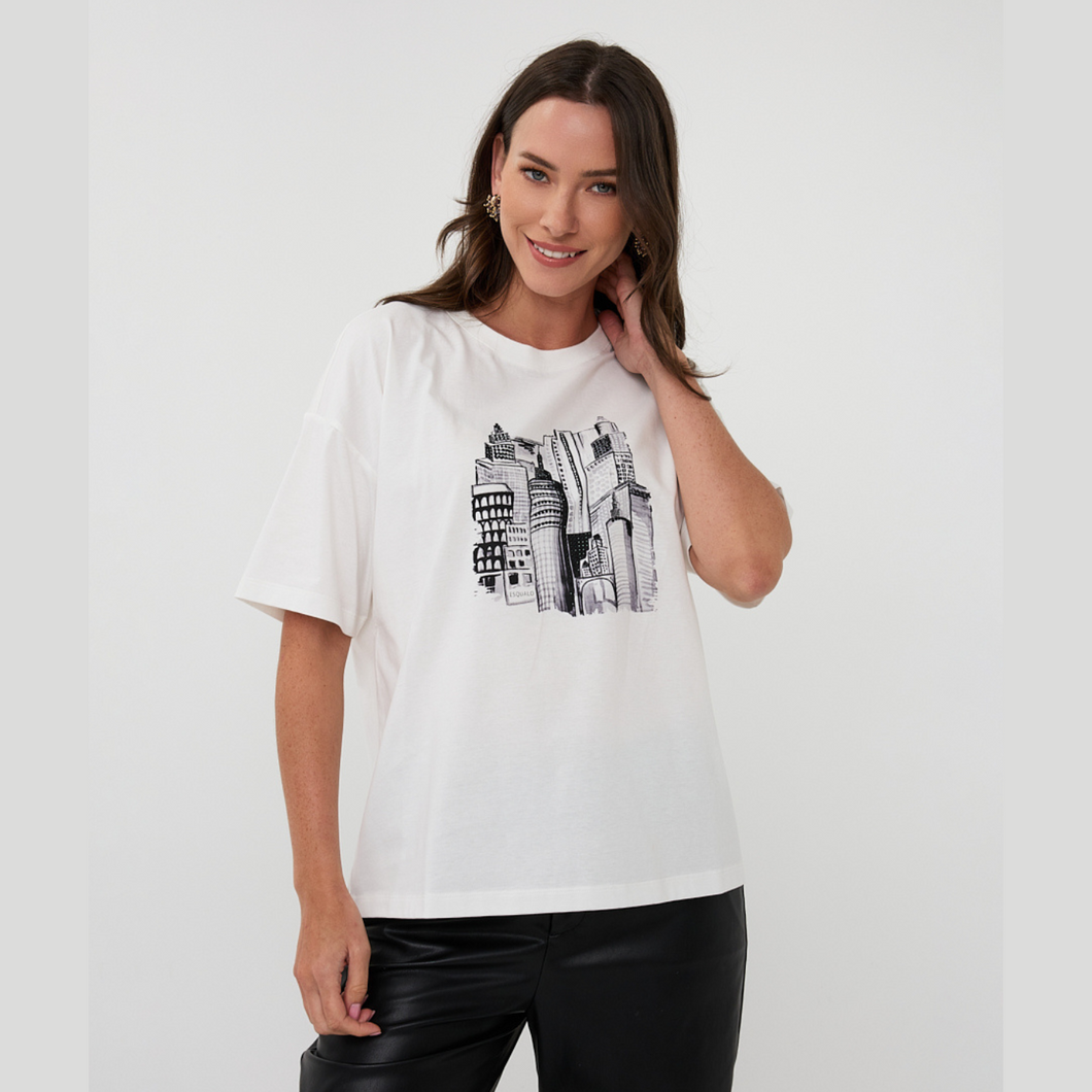 Esqualo Off White City T Shirt