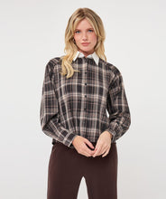 Load image into Gallery viewer, Esqualo Plaid Shirt White Collar
