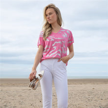 Load image into Gallery viewer, SS25 Marble Pink &amp; Sliver Print Top

