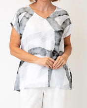 Load image into Gallery viewer, Naya Marbled Ribbon Print Vee Neck Top
