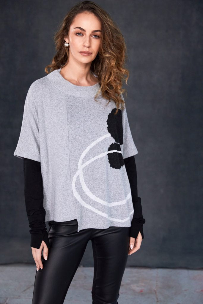 Naya High Neck Print Square Top