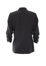 Load image into Gallery viewer, Esqualo Bow Brooch Blazer Pinstripe Grey
