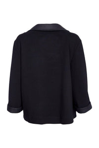 Naya Wrap Jacket with Leatherette Collar