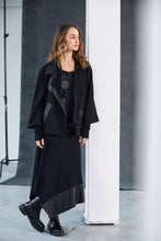 Load image into Gallery viewer, Naya Wrap Jacket with Leatherette Collar
