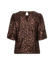 Load image into Gallery viewer, Esqualo Brown Sequin Top

